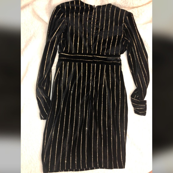 Black dress with gold stripes - Picture 3 of 6